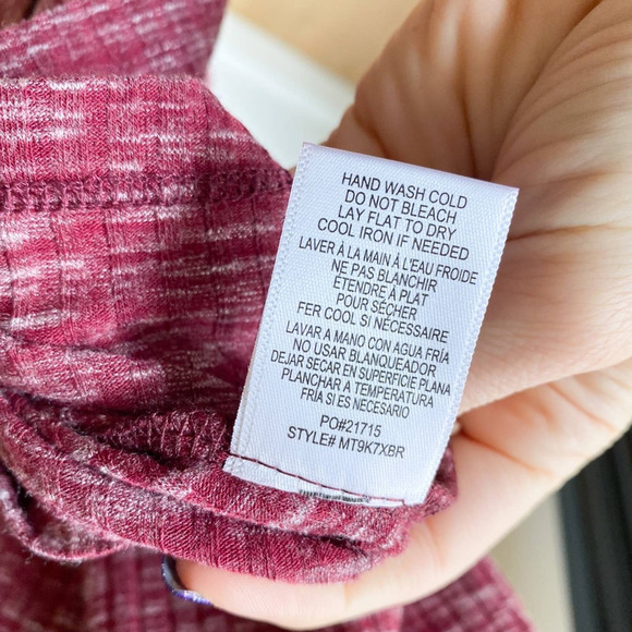 BOBEAU for NORDSTROM Women's Maroon Space Dye Sleeveless Ribbed Knit Shell sz XL - Picture 12 of 13